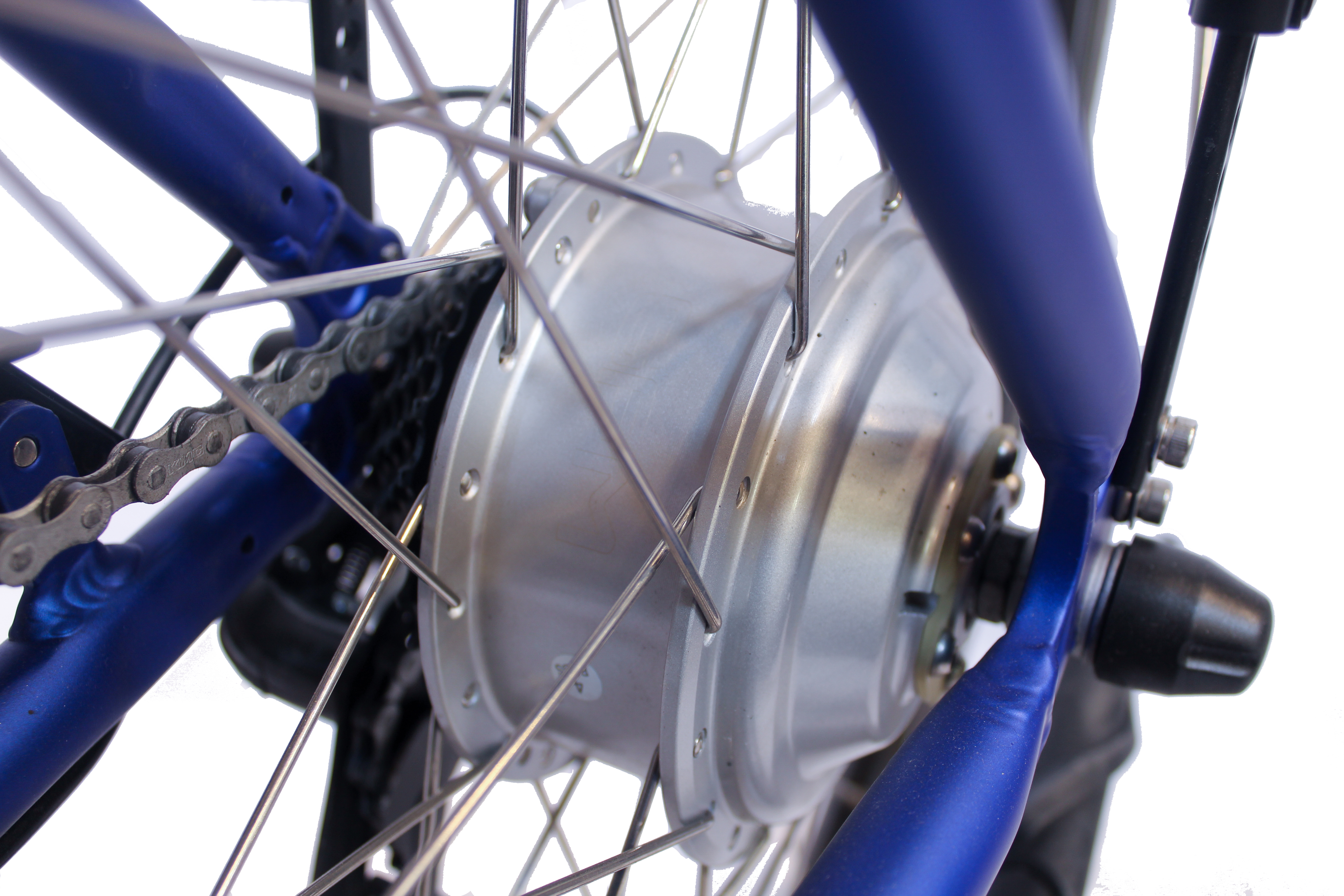 SAXXX Advanced Sport E-Bike Wave 7 Gang Kettenschaltung Hinterradmotor Federgabel nightblue glänzend
