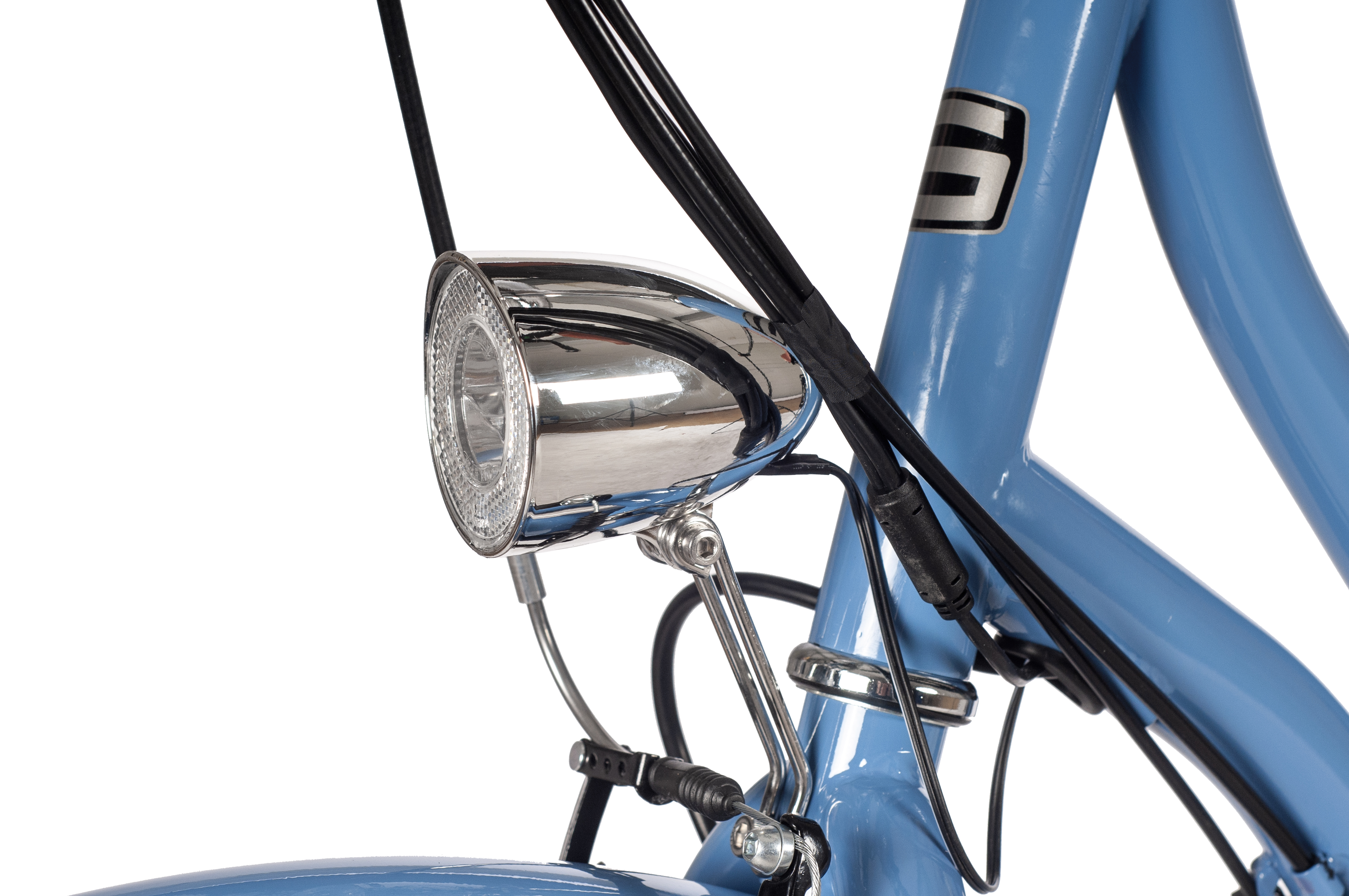 SAXONETTE Style Plus 2.0 E-Citybike Classic 3 Gang Nabenschaltung Rücktrittbremse Vorderradmotor Wave taubenblau glänzend