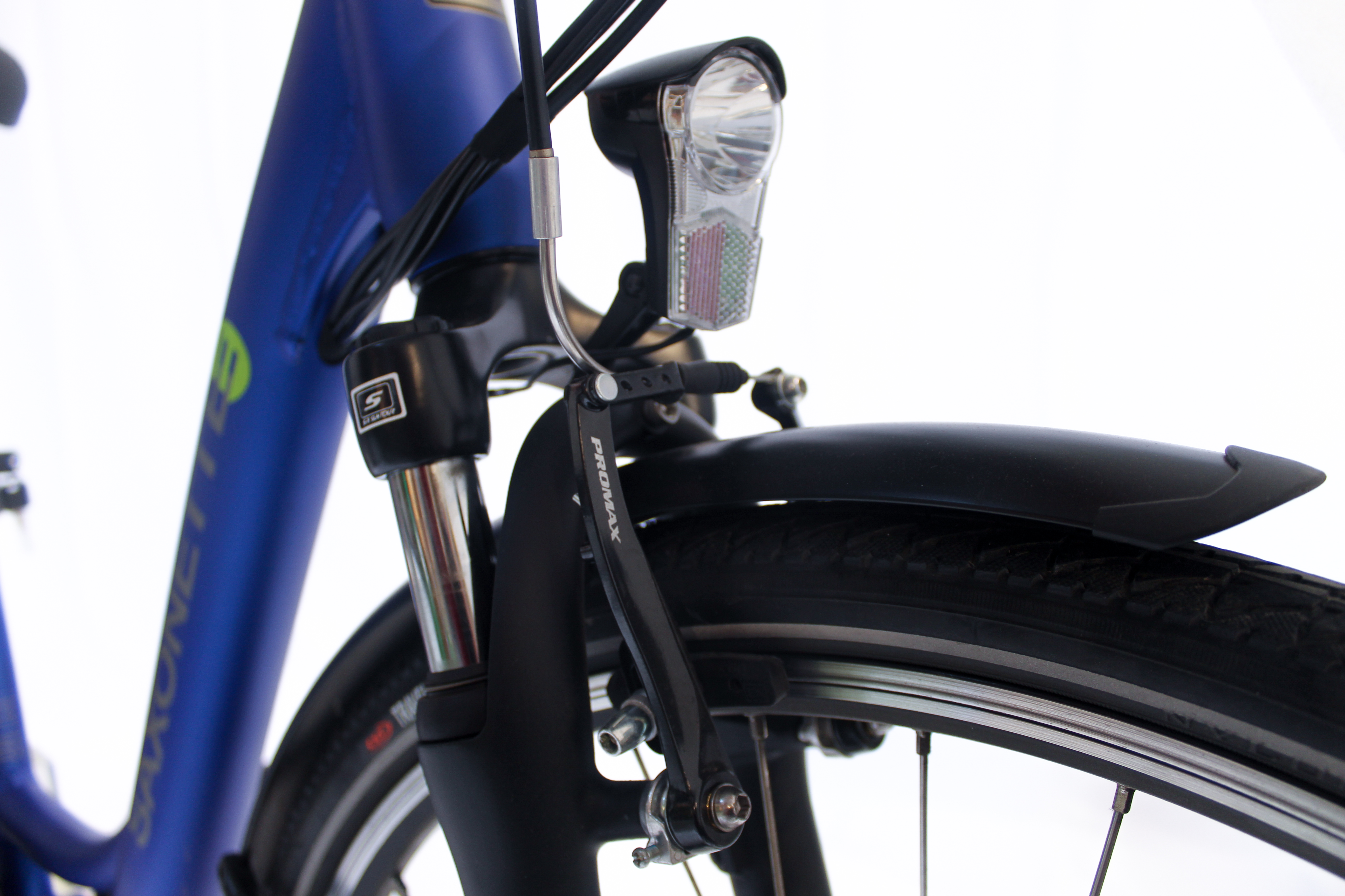 SAXONETTE Advanced Sport  E-Bike Wave 7 Gang Kettenschaltung Federgabel blau matt