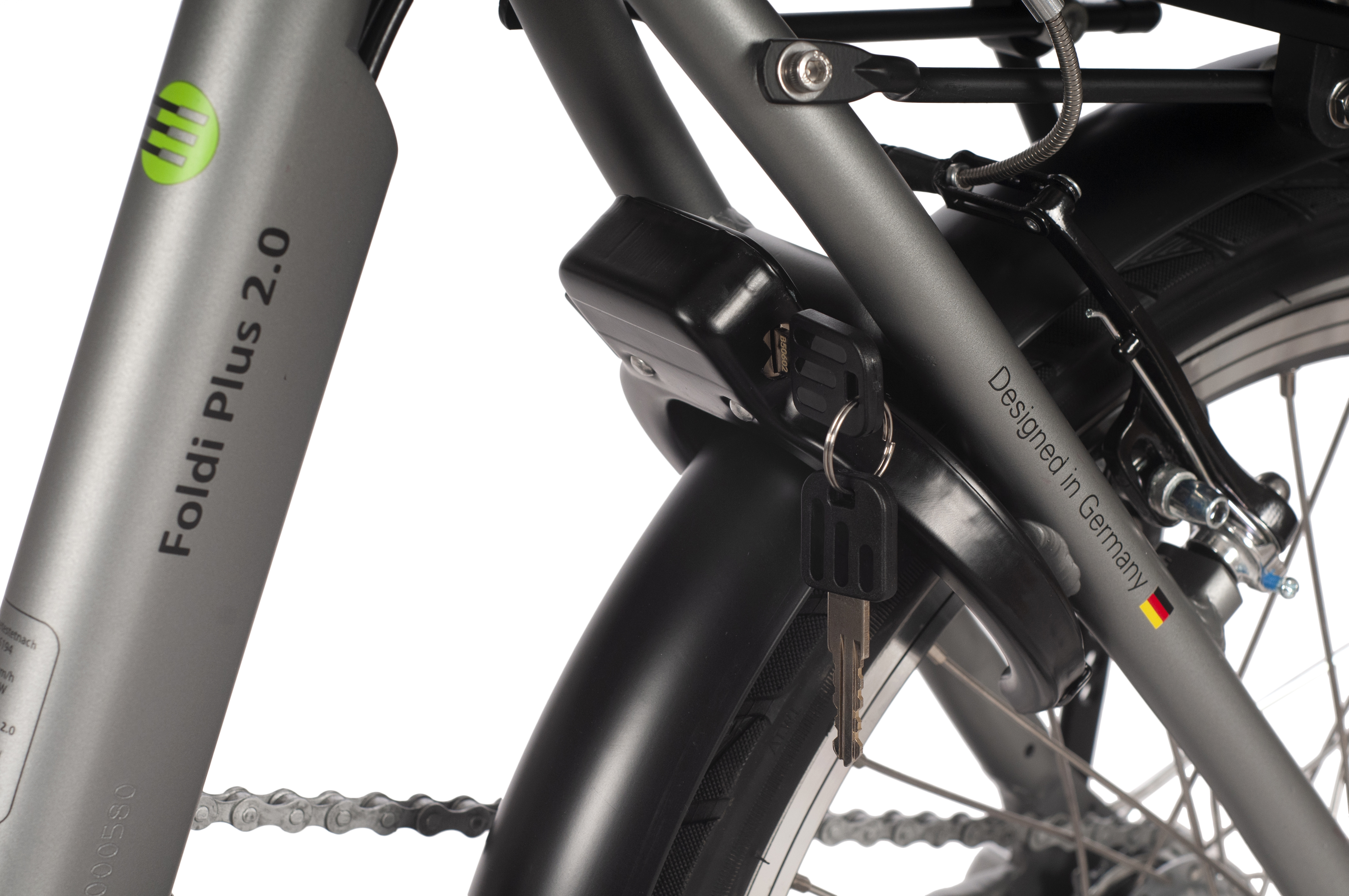 SAXXX Foldi Plus 2.0 Vorderradmotor 3 Gang Nabenschaltung Rücktrittbremse B-Ware gebraucht silber matt 
