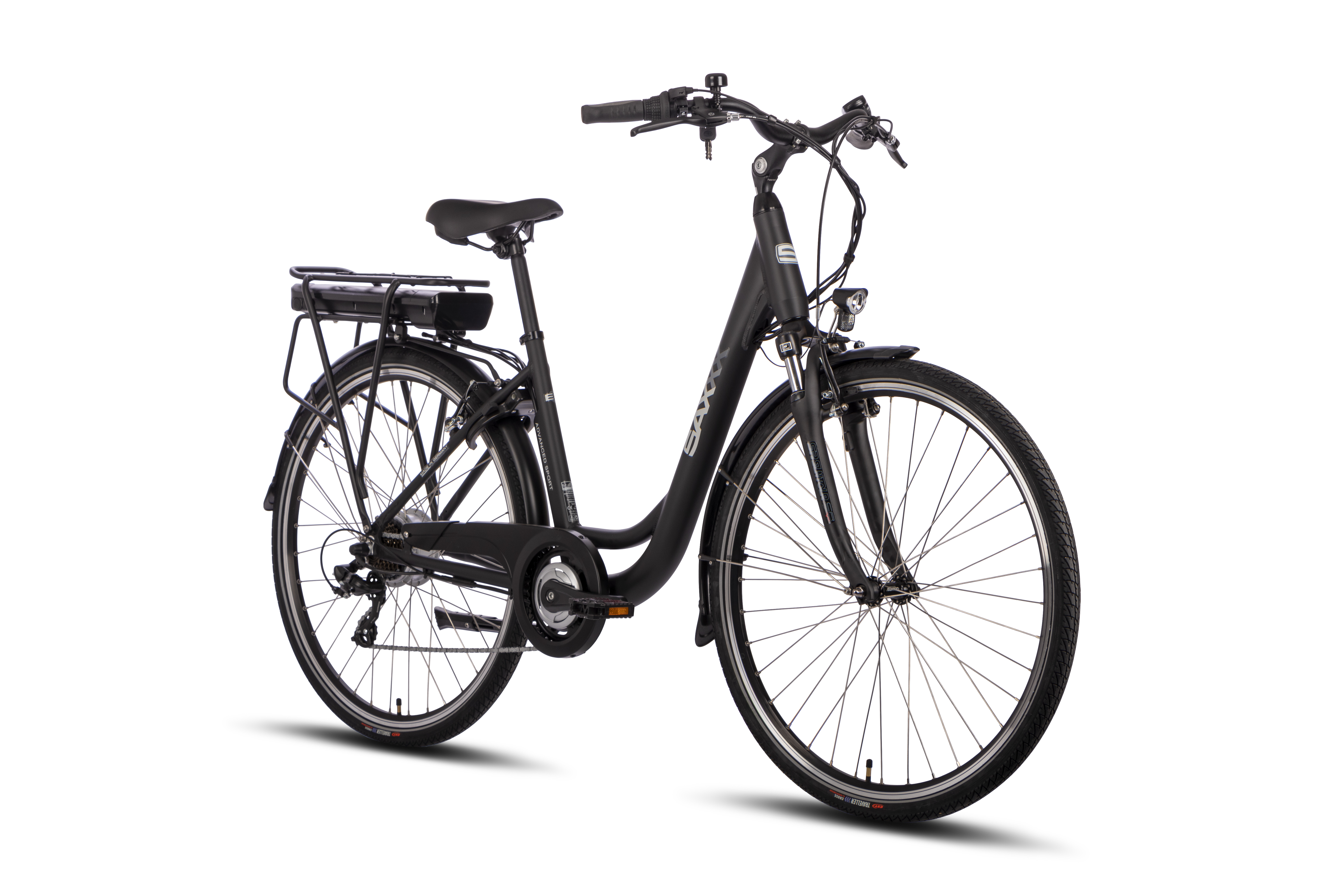 SAXXX Advanced Sport E-Bike Wave Federgabel Hinterradmotor 7 Gang Kettenschaltung schwarz matt