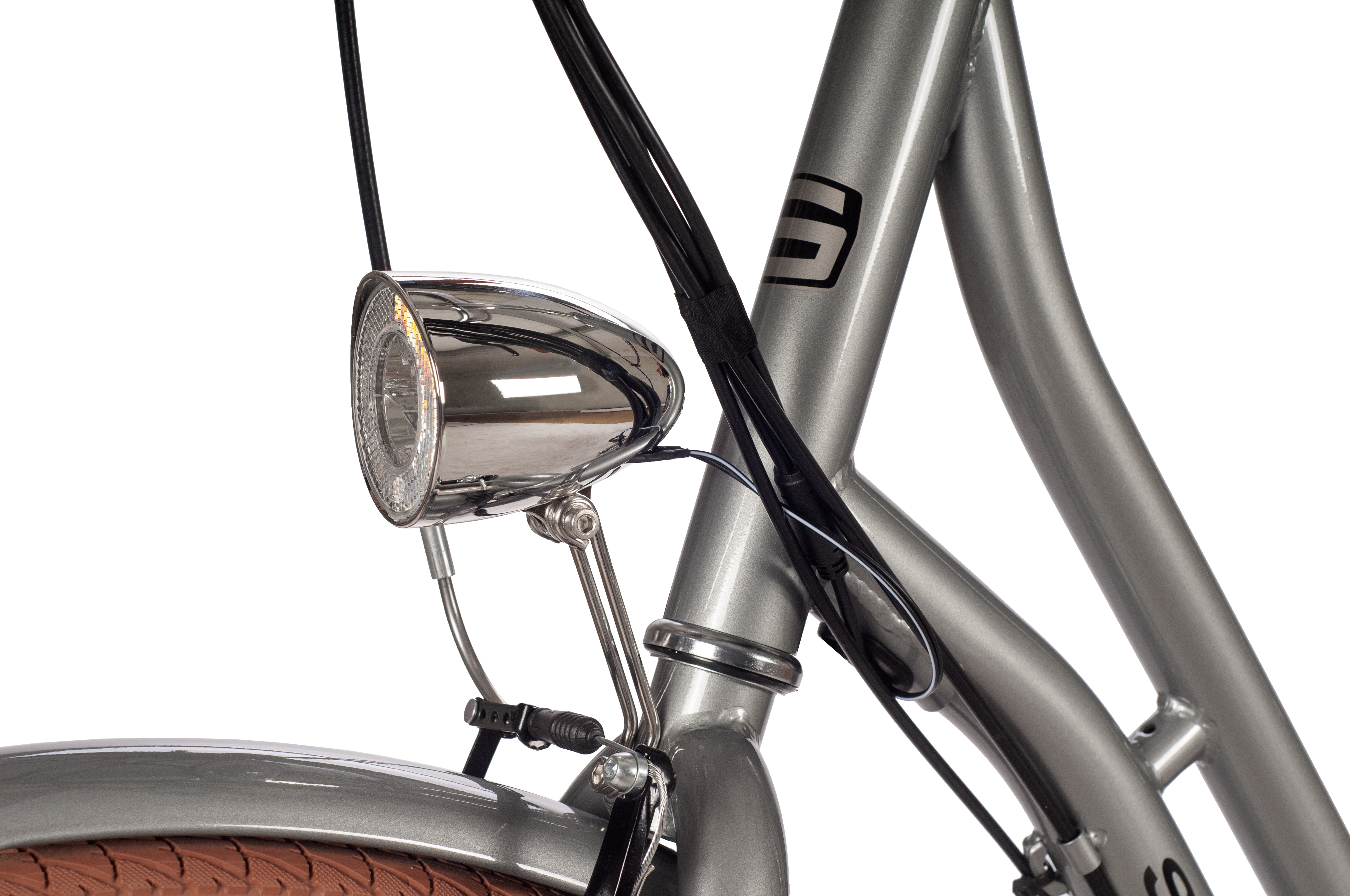 SAXONETTE Style Plus 2.0 E-Citybike Classic Wave Rücktrittbremse Vorderradmotor 3 Gang Nabenschaltung silber glänzend
