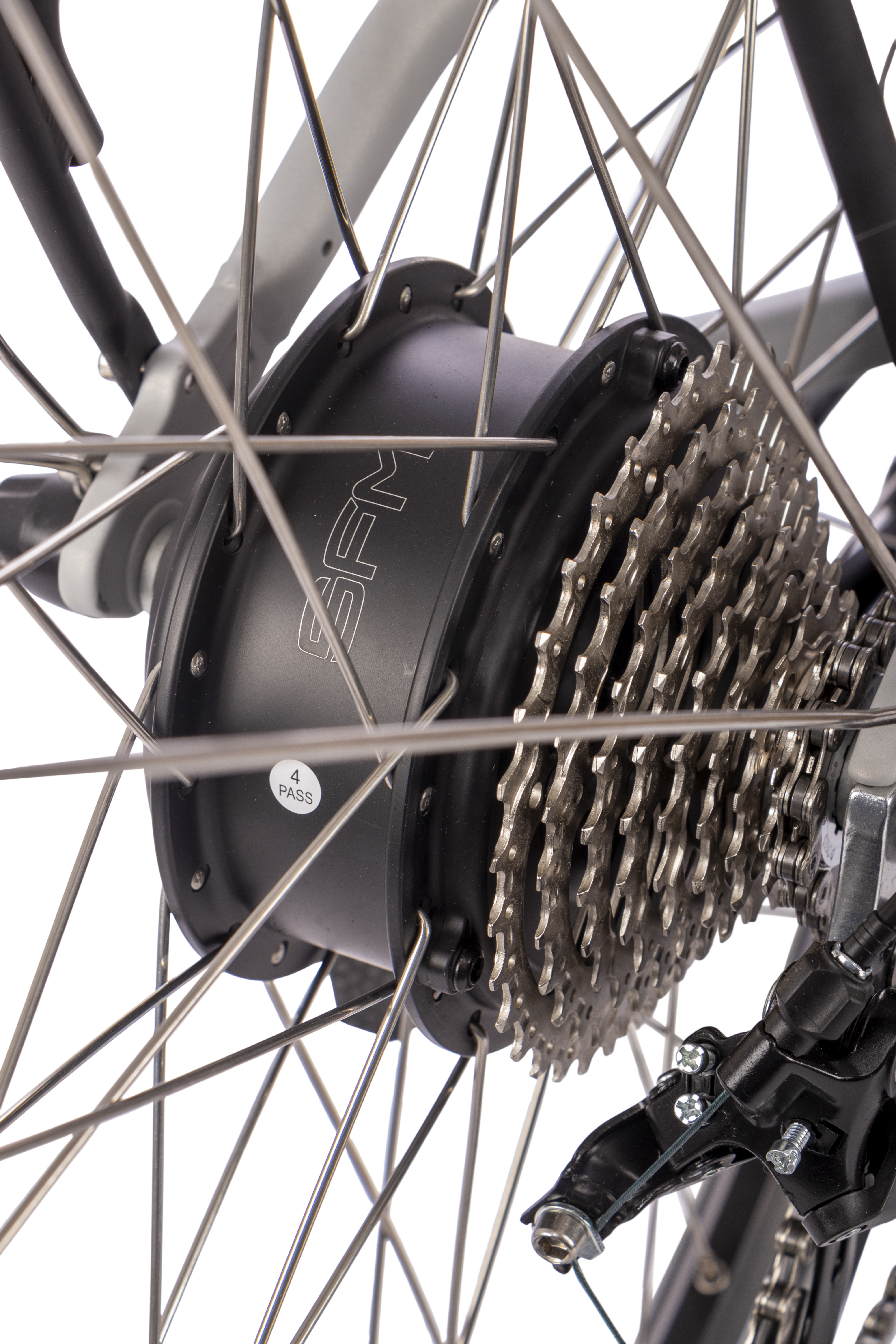 SAXONETTE Comfort Sport E-Trekkingbike B-Ware 9 Gang Kettenschaltung Federgabel silber matt