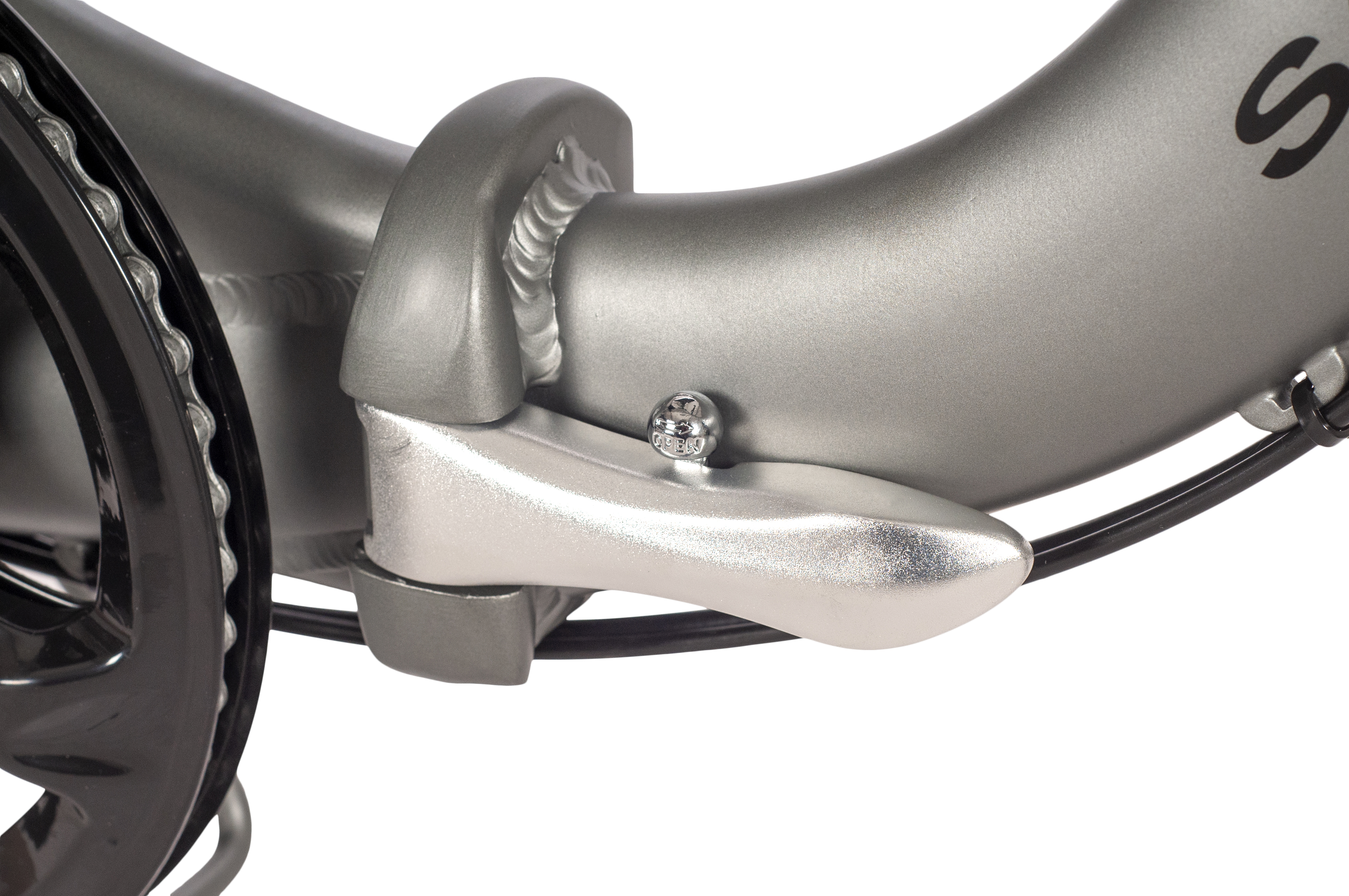 SAXXX Foldi Plus 2.0 E-Faltrad Rücktrittbremse Vorderradmotor Stahlgabel 3 Gang Nabenschaltung Wave silber matt
