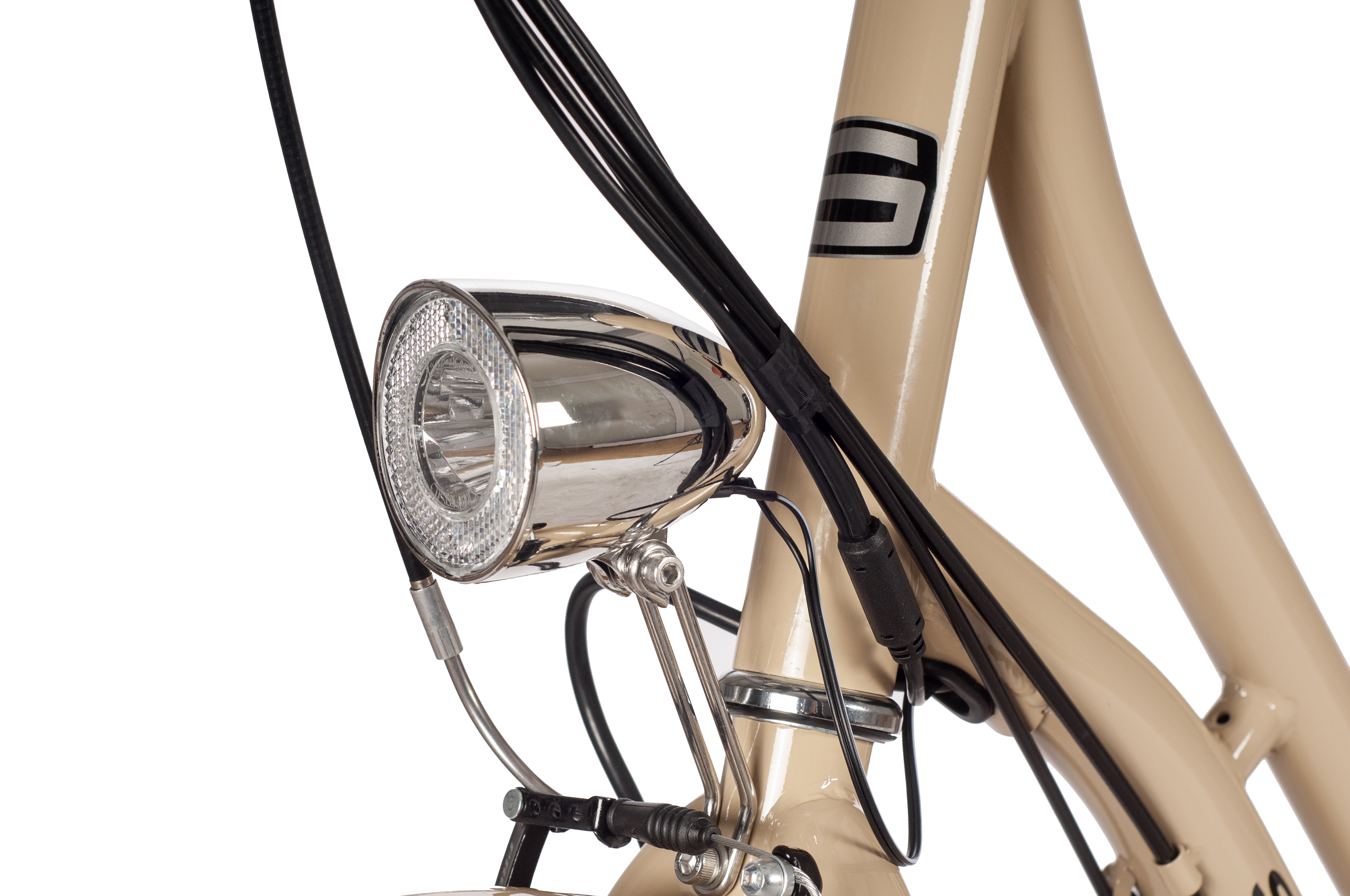 SAXONETTE Style Plus 2.0 E-Citybike Classic Rücktrittbremse Vorderradmotor 3 Gang Nabenschaltung Wave coffee creme glänzend