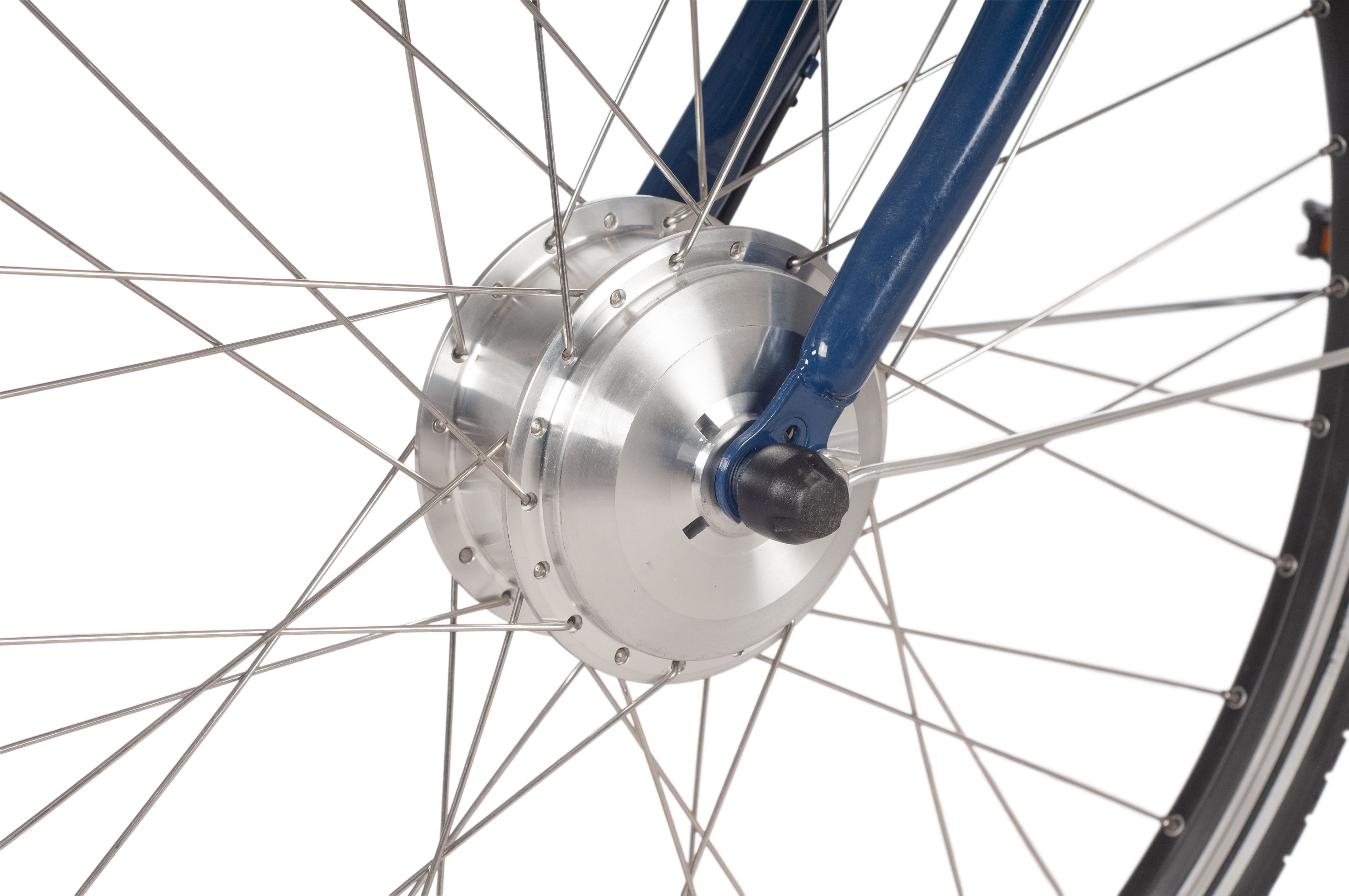 SAXONETTE Fashion Plus 2.0 E-Citybike Classic B-Ware gebraucht Rücktrittbremse Vorderradmotor 7 Gang Wave nachtblau glänzend