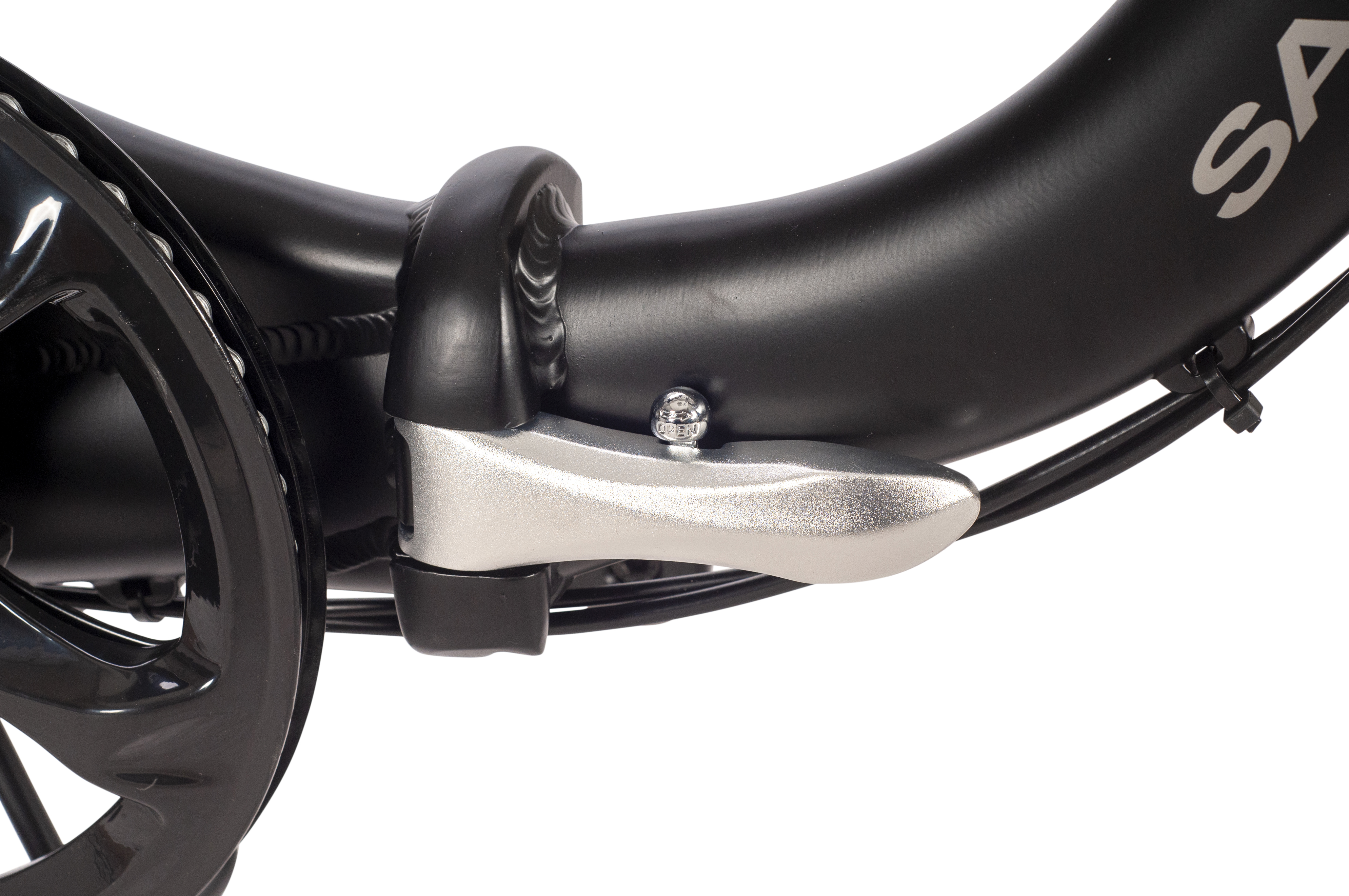 SAXXX Foldi Plus 2.0 E-Faltrad 3 Gang Nabenschaltung Stahlgabel Rücktrittbremse Vorderradmotor Wave schwarz matt