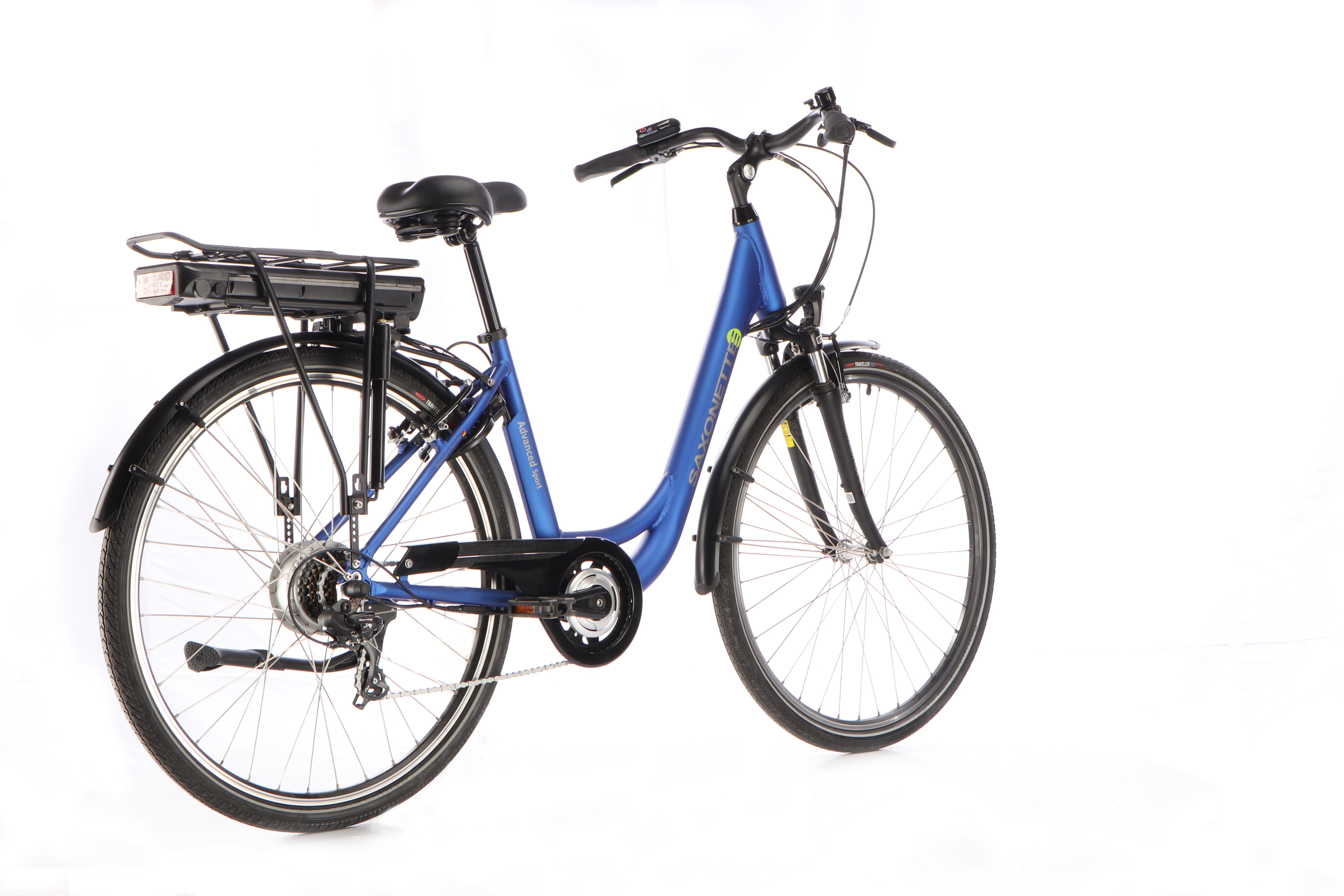SAXONETTE Advanced Sport - E-Citybike B-Ware neuwertig Federgabel blau matt
